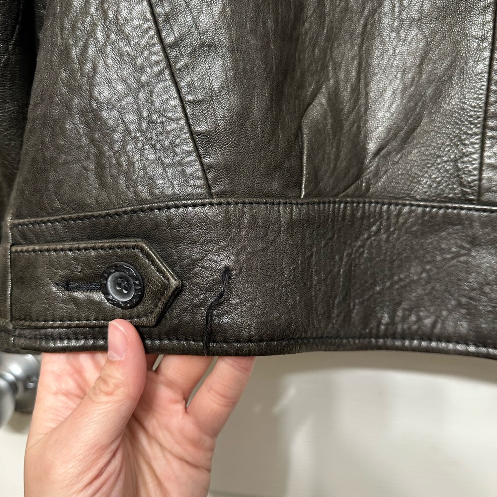 Siena Studio Dark Brown Leather Button-Front Jacket - Picture 6 of 14